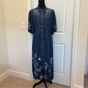 Johnny Was Jacqueline Puff Sleeve Shirt Dress